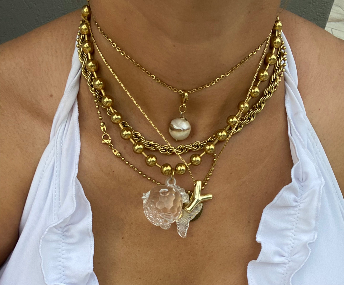 Gold Fish Necklace