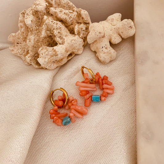 Flora Coral Earring